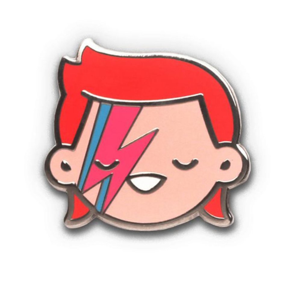 NWT Kawaii Starman David Bowie Glam Rock Enamel Pin by 100% Soft Hot Topic